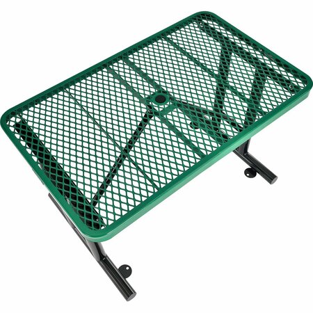 Global Industrial 4' Rectangular Expanded Metal Outdoor Table, Green 277550GN